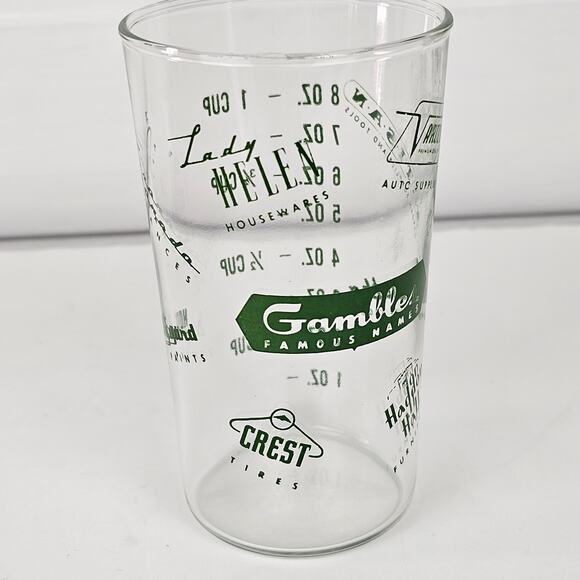 VTG Gambles Famous names advertising glass measuring cup 4 3/4" - Picture 6 of 11